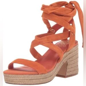 New orange gladiator espadrilles sandals, size 8M
